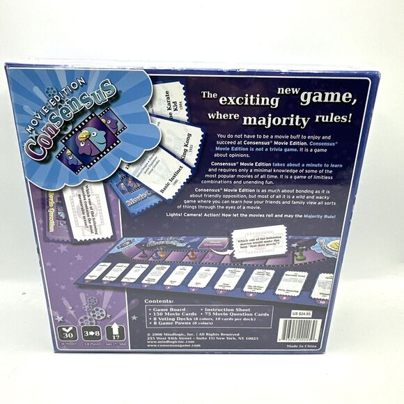 Consensus Movie Edition Board Game by Mindlogic 17+- NEW SEALED - Picture 2 of 5